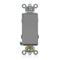 Product Image of 20A, 120/277V Decora Plus Rocker 4-Way AC Quiet Switch, Commercial Spec Grade, Self Grounding, Back & Side Wired (Gray)