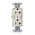 Product Image of Decora Plus Duplex Receptacle, Heavy-Duty Industrial, 20A 125V NEMA 5-20R, 2P 3W (Light Almond)