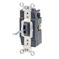 Product Image of 30A 120/277V Toggle Locking Double-Throw Ctr-OFF 2 Pole AC Quiet Switch (Brown)