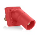 Product Image of 16 Series Male Panel Receptacle, Cam-Type, 45-Degree, Threaded Stud Length- 3/4", Taper Nose, Cable Range, #2 to 4/0 AWG, 400A Max (Red)