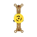 Product Image of 15A, 277V NEMA L7-15R, 2P, 3W, Single Locking Receptacle, Grounding, Corrosion-Resistant (Yellow)
