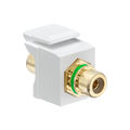 Product Image of RCA Feedthrough Quickport, Connector, Gold-plated (Green) Stripe (White) Housing