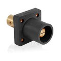 Product Image of 16 Series Single Pole Cam Type Male Panel Mount Receptacle, 90-Degree, Half Round w/ Tapped Hole, Cable Size #2, 4/0, 400A Max (Black)