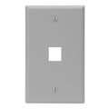 Product Image of Single-Gang Quickport, Wallplate, 1-port (Gray)