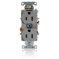 Product Image of 15A Duplex Receptacle/outlet, Extra Heavy Duty Self-grounding (Gray)