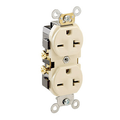 Product Image of Duplex Receptacle Outlet,  Indented Face, 20A, 250V Side Wire, NEMA 6-20R, 2-Pole, 3-Wire, 10 pack (Ivory)