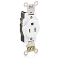 Product Image of 15A, 125V Single Receptacle/outlet, Self-grounding, Back/Side Wire (White)