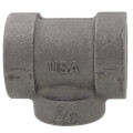 1" x 1" x 3/4" Black Cast Iron Steam Tee