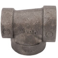 1" x 3/4" x 1" Black Cast Iron Steam Tee