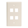 Product Image of Single-Gang Quickport, Wallplate For LaRGe Connectors, 4-port (Light Almond)