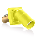 Product Image of 16 Series Male Panel Receptacle, Cam-Type, 45-Degree, Double Set Screw, Taper Nose, Cable Range- 2/0 to 4/0 AWG, 400A Max (Yellow)