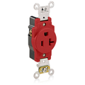 Product Image of Single Receptacle Outlet,  Smooth Face, 20A, 125V Back or Side Wire, NEMA 5-20R, 2-Pole, 3-Wire, Self-Grounding, Red