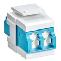 Product Image of Quickport, Duplex Lc Adapter, Shuttered, 10g Lomm, Zirconia Ceramic Sleeve, Aqua/white