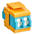 Product Image of Quickport, Duplex Lc Adapter, Shuttered, 10g Lomm, Zirconia Ceramic Sleeve, Aqua/yellow