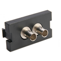 Product Image of Duplex ST Fiber Adapter MOS Module, Phosphor Bronze Sleeve, 1 Unit High (Black)
