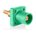 Product Image of 16 Series Male Panel Receptacle, Cam-Type, 90-Degree, 0.75" Extended Shoulder, 1.25" Threaded Stud, 600V, 400A Max, Cable Range, #2, 4/0 (Green)