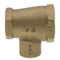 1/2" X 3/4" X 1/2" FxFxC Cast Brass Tee (Lead Free)