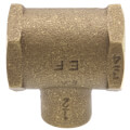 3/4" X 3/4" X 1/2" FxFxC Cast Brass Tee (Lead Free)