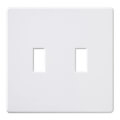 Product Image of Fassada 2 Gang Wall Plate for Traditional Style Dimmers or Switches, FG-2-WH, White