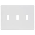 Product Image of Fassada 3 Gang Wall Plate for Traditional Style Dimmers or Switches, FG-3-WH, White