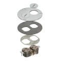 Product Image of 1-Gang Round Trim Kit for FLB3500 Floor Box w/ Two Threaded Plugs (Nickel-Plated Brass)
