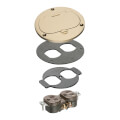 Product Image of 1-Gang Round Trim Kit for FLB3500 Floor Box Kits w/ Single Flip Lid (Brass)