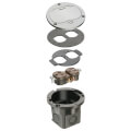 Product Image of 1-Gang Round Non-Metallic Cut-In Floor Box Kit for Installed Floors w/ Single Flip Lid (Nickel-Plated Brass)