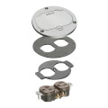 Product Image of 1-Gang Round Trim Kit for FLB3500 Floor Box Kits w/ Single Flip Lid (Nickel-Plated Brass)