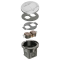 Product Image of 1-Gang Round Non-Metallic Cut-In Floor Box Kit for Installed Floors w/ 2 Flip Lids (Nickel-Plated Brass)