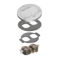 Product Image of 2-Gang Round Trim Kit For FLB3500 Floor Box Kits w/ 2 Flip Lids (Nickel-Plated Brass)