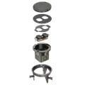 Product Image of DROPIN 1-Gang Round Non-Metallic Floor Box Kit for Installed Floors (Black)
