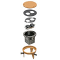 Product Image of DROPIN 1-Gang Round Non-Metallic Floor Box Kit for Installed Floors (Caramel)