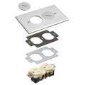 Product Image of 1-Gang Floor Box Cover Kit w/ Two Threaded Plugs (Nickel-Plated Brass)
