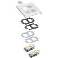 Product Image of 2-Gang Floor Box Cover Kit w/ Four Threaded Plugs (Nickel-Plated Brass)
