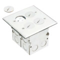 Product Image of 2-Gang Floor Box Kit w/ Four Threaded Plugs (Nickel-Plated Brass)