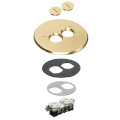 Product Image of 6" Metallic Floor Box Cover Kit w/ 2 Threaded Plugs for New Concrete (Brass)