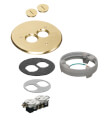 Product Image of 6" Metallic Floor Box Cover Kit w/ 2 Threaded Plugs & Leveling Ring for New Concrete (Brass)