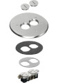 Product Image of 6" Metallic Floor Box Cover Kit w/ 2 Threaded Plugs for New Concrete (Nickel-Plated Brass)