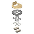 Product Image of 2-Gang Round Floor Box Cover Trim Kit w/ 2 110V Receptacles (Brass)