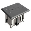 Product Image of 1-Gang Non-Metallic Adjustable Floor Box w/ Two Threaded Plugs (Black)