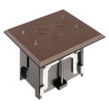 Product Image of 1-Gang Non-Metallic Adjustable Floor Box w/ Two Threaded Plugs (Brown)