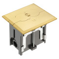 Product Image of 1-Gang Non-Metallic Adjustable Floor Box w/ Metallic Cover & 2 Flip Lids (Brass)