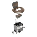 Product Image of 1-Gang Round Non-Metallic Adjustable Floor Box w/ Single Flip Lid (Brown)