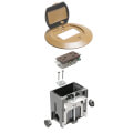 Product Image of 1-Gang Round Non-Metallic Adjustable Floor Box w/ Single Flip Lid (Caramel)
