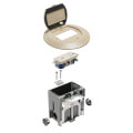 Product Image of 1-Gang Round Non-Metallic Adjustable Floor Box w/ Single Flip Lid (Light Almond)