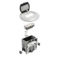 Product Image of 1-Gang Round Non-Metallic Adjustable Floor Box w/ Single Flip Lid (White)
