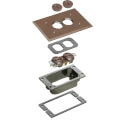 Product Image of Trim Kit w/ 2 Threaded Plugs for New Concrete Floor Boxes (Brown)