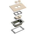 Product Image of Trim Kit w/ 2 Threaded Plugs for New Concrete Floor Boxes (Light Almond)