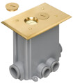 Product Image of Non-Metallic Floor Box w/ 2 Threaded Plugs for New Concrete Pours (Brass)