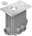 Product Image of Non-Metallic Floor Box w/ 2 Threaded Plugs for New Concrete Pours (Nickel-Plated Brass)